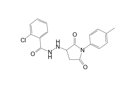 2-chloro-N'-[1-(4-methylphenyl)-2,5-dioxo-3-pyrrolidinyl]benzohydrazide