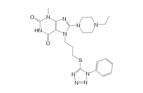 8-(4-ethyl-1-piperazinyl)-3-methyl-7-{3-[(1-phenyl-1H-tetraazol-5-yl)sulfanyl]propyl}-3,7-dihydro-1H-purine-2,6-dione