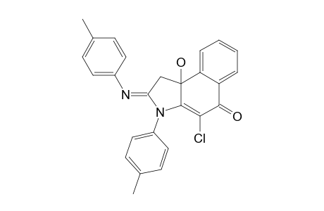 4-CHLORO-9B-HYDROXY-3-(4-METHYLPHENYL)-2-(4-METHYLPHENYLIMINO)-2,3,5,9B-TETRAHYDRO-1H-BENZ-[E]-INDOL-5-ONE