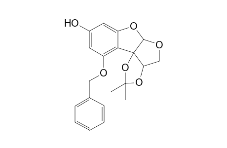 5aH-1,3-Dioxolo[3,4]furo[2,3-b]benzofuran-8-ol, 3a,4-dihydro-2,2-dimethyl-10-(phenylmethoxy)-, (3a.alpha.,5a.beta.,10bS*)-(.+-.)-