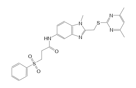 propanamide, N-[2-[[(4,6-dimethyl-2-pyrimidinyl)thio]methyl]-1-methyl-1H-benzimidazol-5-yl]-3-(phenylsulfonyl)-