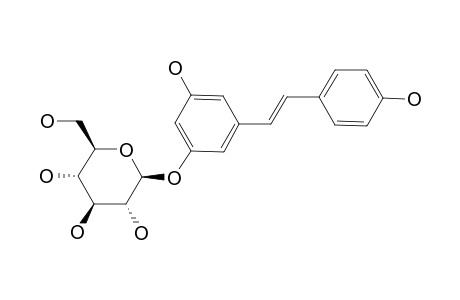 TRANS-RESVERATROL-3-O-BETA-D-GLUCOPYRANOSIDE;PICEID