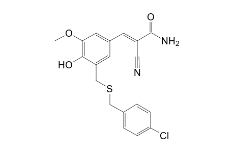 (E)-3-[3-[(4-chlorophenyl)methylsulfanylmethyl]-4-hydroxy-5-methoxy-phenyl]-2-cyano-prop-2-enamide