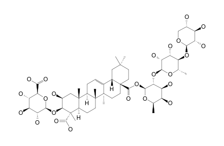 CELOSIN-I;3-O-BETA-D-GLUCURONOPYRANOSYL-MEDICAGENIC-ACID-28-O-BETA-D-XYLOPYRANOSYL-(1->4)-ALPHA-L-RHAMNOPYRANOSYL-(1->2)-BETA-D-FUCOPYRANOSYLESTER