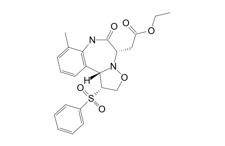 5-ETHOXYCARBONYLMETHYL-1,2,7,11B-TETRAHYDRO-8-METHYL-1-PHENYLSULFONYLISOXAZOLO-[2,3-D]-[1,4]-BENZODIAZEPIN-6(5H)-ONE
