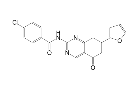 4-chloro-N-[7-(2-furyl)-5-oxo-5,6,7,8-tetrahydro-2-quinazolinyl]benzamide