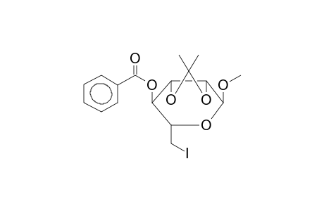 METHYL 4-O-BENZOYL-6-DEOXY-2,3-O-ISOPROPYLIDENE-6-IODO-ALPHA-D-MANNOPYRANOSIDE