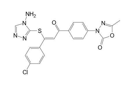 2,3-Dihydro-5-methyl-3-{p-[3'-(1"H-amino-1",3",4"-triazol-2"-ylthio)-3'-p-chlorophenyl-acr-1'-oyl]-phenyl}-2-oxo-1,3,4-oxadiazole