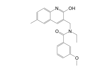 N-ethyl-N-[(2-hydroxy-6-methyl-3-quinolinyl)methyl]-3-methoxybenzamide