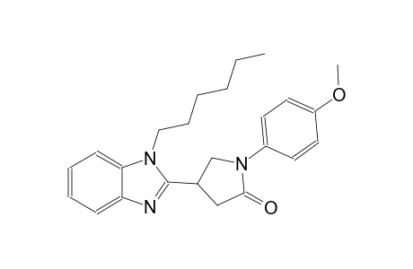 4-(1-hexyl-1H-benzimidazol-2-yl)-1-(4-methoxyphenyl)-2-pyrrolidinone