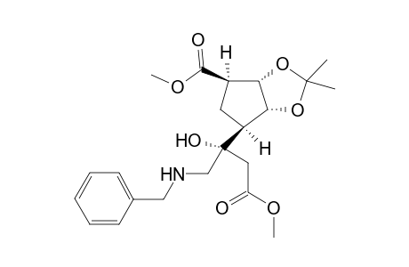 (1R,2S,3R,4S,1'S)-(+)-2,3-Isopropylidenedioxy-4-(1'-hydroxy-1'-methoxycarbonylmethyl-1'-[(R)-.alpha.-methylbenzylaminomethyl])cyclopentane-1-carboxylic acid methyl ester