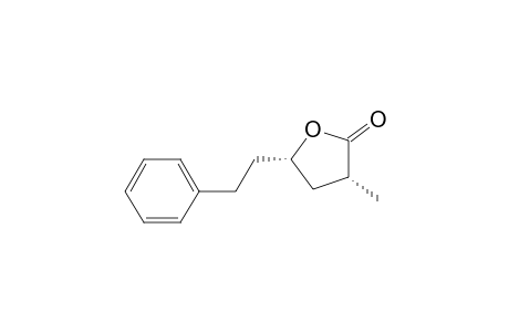 2(3H)-Furanone, dihydro-3-methyl-5-(2-phenylethyl)-, cis-