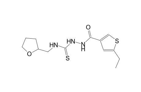 2-[(5-ethyl-3-thienyl)carbonyl]-N-(tetrahydro-2-furanylmethyl)hydrazinecarbothioamide
