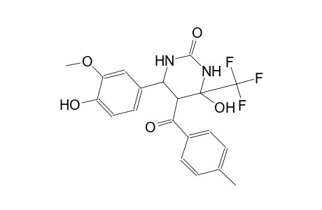 2(1H)-pyrimidinone, tetrahydro-4-hydroxy-6-(4-hydroxy-3-methoxyphenyl)-5-(4-methylbenzoyl)-4-(trifluoromethyl)-