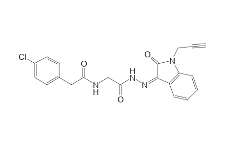 2-(4-Chlorophenyl)-N-[2-keto-2-[(N'Z)-N'-(2-keto-1-propargyl-indolin-3-ylidene)hydrazino]ethyl]acetamide