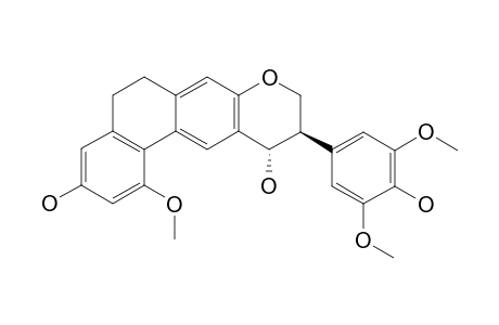 SHANCIOL-D;4-HYDROXY-6-METHOXY-3-(4'-HYDROXY-3',5'-DIMETHOXYPHENYL)-3,4,10,11-TETRAHYDRO-2H-PHENANTHRO-[2,3-B]-PYRAN-8-OL