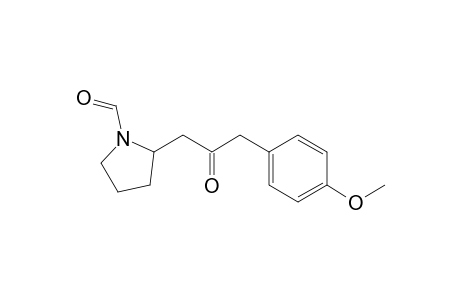1-Pyrrolidinecarboxaldehyde, 2-[3-(4-methoxyphenyl)-2-oxopropyl]-, (.+-.)-