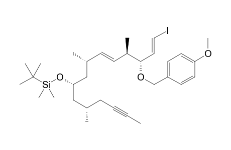 tert-Butyl(((5S,7S,9S,10E,12R,13R,14E)-15-iodo-13-((4-methoxybenzyl)oxy)-5,9,12-trimethylpentadeca-10,14- dien-2-yn-7-yl)oxy)dimethylsilane