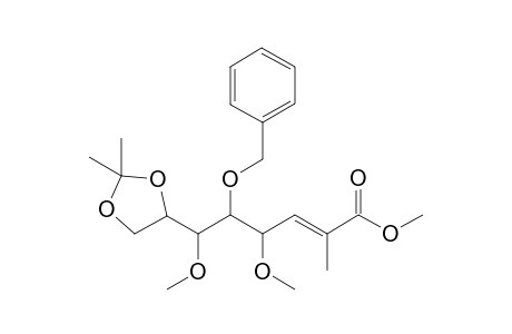 D-galacto-Oct-2-enonic acid, 2,3-dideoxy-2-methyl-4,6-di-O-methyl-7,8-O-(1-methylethylidene)-5-O-(phenylmethyl)-, methyl ester, (2E)-