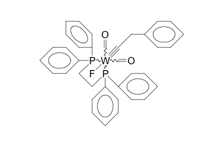 (trans)-Phenylethylidyne-fluoro-(1,2-diphenylphosphino-ethylene) tungsten dicarbonyl