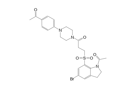 ethanone, 1-[4-[4-[3-[(1-acetyl-5-bromo-2,3-dihydro-1H-indol-7-yl)sulfonyl]-1-oxopropyl]-1-piperazinyl]phenyl]-