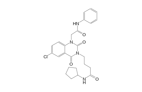 4-(1-(2-anilino-2-oxoethyl)-6-chloro-2,4-dioxo-1,4-dihydro-3(2H)-quinazolinyl)-N-cyclopentylbutanamide