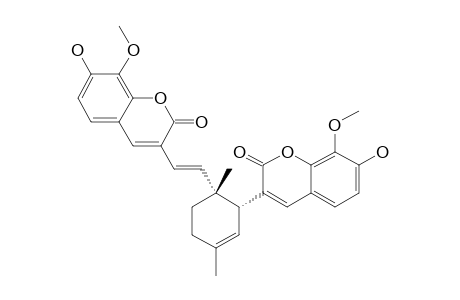 MICROCYBIN;(REL)-(E)-1-(7-HYDROXY-8-METHOXYCOUMARIN-3-YL)-2-[1,4-BETA-DIMETHYL-2-ALPHA-(7-HYDROXY-8-METHOXYCOUMARIN-3-YL)-CYCLOHEX-1-EN-4-YL]-ETHENE