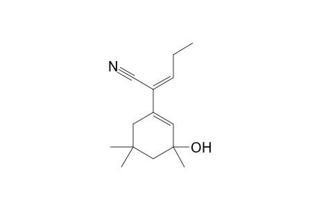 (Z)-2-(3,5,5-trimethyl-3-oxidanyl-cyclohexen-1-yl)pent-2-enenitrile
