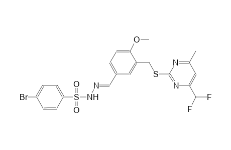 4-bromo-N'-{(E)-[3-({[4-(difluoromethyl)-6-methyl-2-pyrimidinyl]sulfanyl}methyl)-4-methoxyphenyl]methylidene}benzenesulfonohydrazide