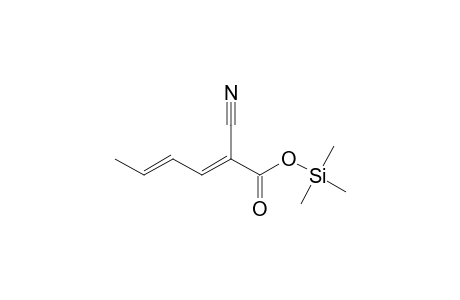 2,4-Hexadienoic acid, 2-cyano-, trimethylsilyl ester, (E,E)-