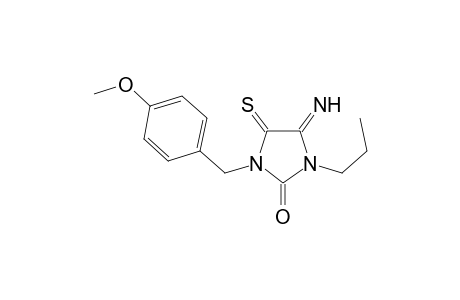 3-(4-Methoxybenzyl)-5-imino-1-propyl-4-thioxo-2-imidazolidinone