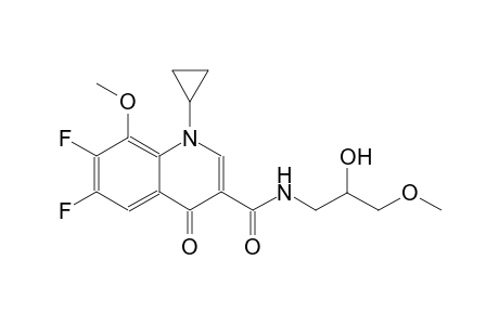 3-quinolinecarboxamide, 1-cyclopropyl-6,7-difluoro-1,4-dihydro-N-(2-hydroxy-3-methoxypropyl)-8-methoxy-4-oxo-