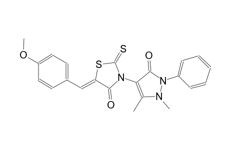 (5Z)-3-(1,5-dimethyl-3-oxo-2-phenyl-2,3-dihydro-1H-pyrazol-4-yl)-5-(4-methoxybenzylidene)-2-thioxo-1,3-thiazolidin-4-one