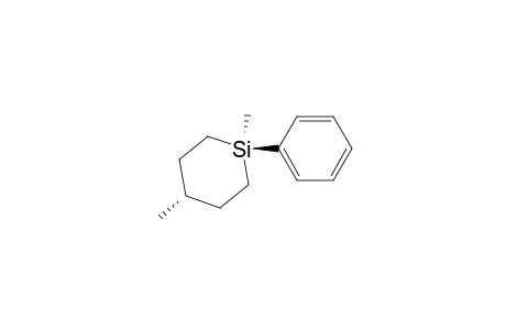 Silacyclohexane, 1,4-dimethyl-1-phenyl-, trans-