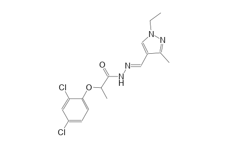 2-(2,4-dichlorophenoxy)-N'-[(E)-(1-ethyl-3-methyl-1H-pyrazol-4-yl)methylidene]propanohydrazide