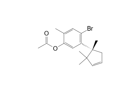 Phenol, 4-bromo-2-methyl-5-(1,2,2-trimethyl-3-cyclopenten-1-yl)-, acetate, (R)-