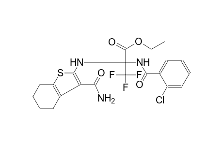 ethyl 2-{[3-(aminocarbonyl)-4,5,6,7-tetrahydro-1-benzothien-2-yl]amino}-2-[(2-chlorobenzoyl)amino]-3,3,3-trifluoropropanoate