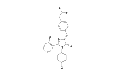 1-(PARA-HYDROXYPHENYL)-2-(ORTHO-FLUOROPHENYL)-(4E)-(PARA-ACETIC-ACID-PHENYLIDENE)-2-IMIDAZOLIN-5-ONE