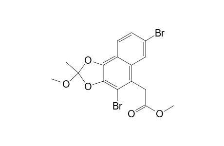 Naphtho[1,2-d]-1,3-dioxole-5-acetic acid, 4,7-dibromo-2-methoxy-2-methyl-, methyl ester