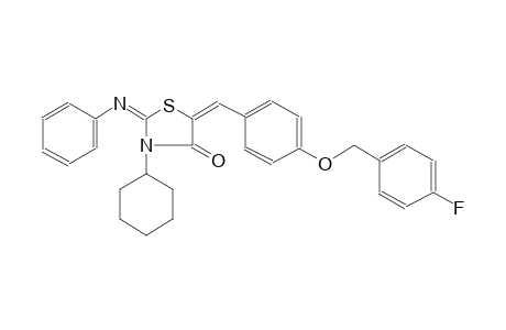 4-thiazolidinone, 3-cyclohexyl-5-[[4-[(4-fluorophenyl)methoxy]phenyl]methylene]-2-(phenylimino)-, (2E,5E)-