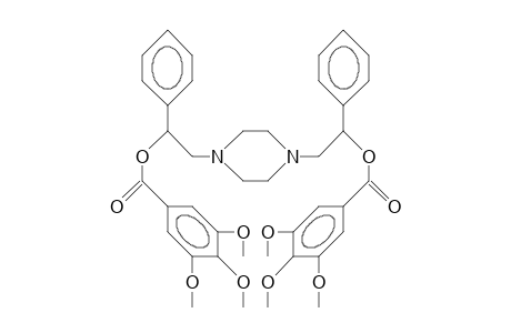 1,4-Bis-(2-phenyl-2-[3,4,5-trimethoxy-benzoyloxy]-ethyl)-piperazin