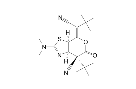 (3a.alpha.,4E,7.beta.,7a.alpha.)-4-(1-Cyano-2,2-dimethylpropylidene)-2-(dimethylamino)-7-(1,1-dimethylethyl)-3a,6,7,7a-tetrahydro-6-oxo-4H-pyrano(4,3-d)thiazole-7-carbonitrile