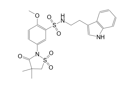 benzenesulfonamide, 5-(4,4-dimethyl-1,1-dioxido-3-oxo-2-isothiazolidinyl)-N-[2-(1H-indol-3-yl)ethyl]-2-methoxy-