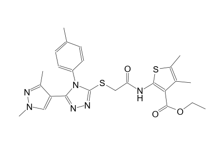 ethyl 2-[({[5-(1,3-dimethyl-1H-pyrazol-4-yl)-4-(4-methylphenyl)-4H-1,2,4-triazol-3-yl]sulfanyl}acetyl)amino]-4,5-dimethyl-3-thiophenecarboxylate