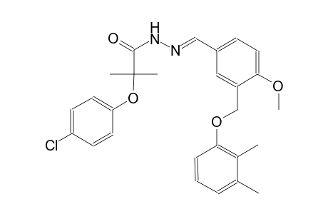 2-(4-chlorophenoxy)-N'-((E)-{3-[(2,3-dimethylphenoxy)methyl]-4-methoxyphenyl}methylidene)-2-methylpropanohydrazide
