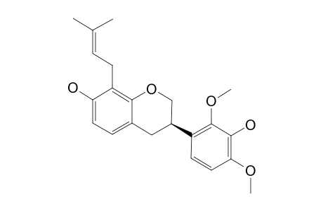 (R)-8-PRENYLMUCRONULATOL;(R)-3,4-DIHYDRO-3-(3-HYDROXY-2,4-DIMETHOXYPHENYL)-8-(3-METHYL-2-BUTENYL)-2H-1-BENZOPYRAN-7-OL