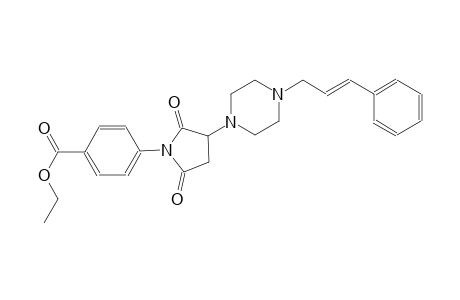 ethyl 4-(2,5-dioxo-3-{4-[(2E)-3-phenyl-2-propenyl]-1-piperazinyl}-1-pyrrolidinyl)benzoate