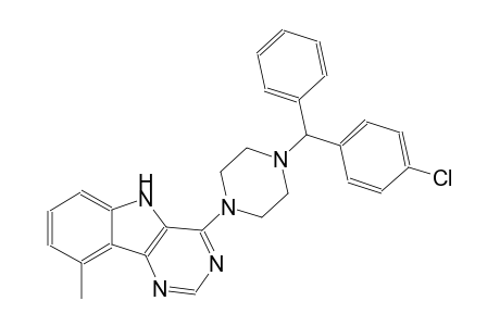 4-{4-[(4-chlorophenyl)(phenyl)methyl]-1-piperazinyl}-9-methyl-5H-pyrimido[5,4-b]indole