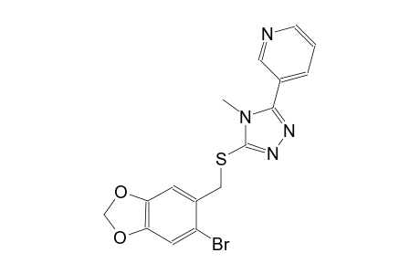 3-(5-{[(6-bromo-1,3-benzodioxol-5-yl)methyl]sulfanyl}-4-methyl-4H-1,2,4-triazol-3-yl)pyridine