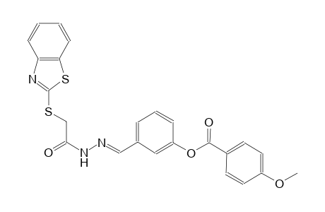 3-((E)-{2-[2-(1,3-benzothiazol-2-ylsulfanyl)acetyl]hydrazono}methyl)phenyl 4-methoxybenzoate